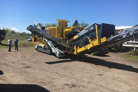 Close-up of impact crusher components